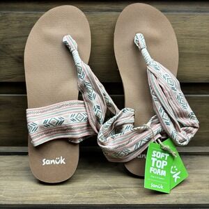 Good Sanuk Sling‎ ST Blanket Women's Sandal, Rose Multi, W10